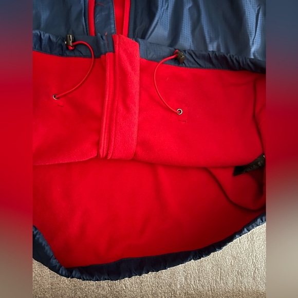 [M]The North Face Men's Navy Nylon Jacket with Red Fleece Lining Vintage - Picture 7 of 9